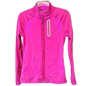 Athleta Jacket Womens Size XS Pink Prevail Running Athletic Full Zip Reflective